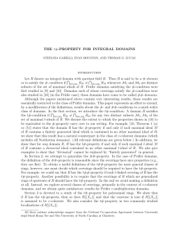 PROPERTY FOR INTEGRAL DOMAINS introduction Let R denote