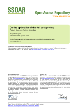 www.ssoar.info On the optimality of the full cost pricing