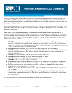 Antitrust/Competition Law Guidelines