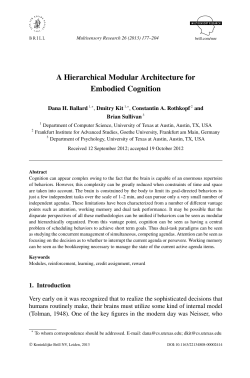 A Hierarchical Modular Architecture for Embodied Cognition