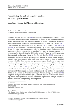 Considering the role of cognitive control in expert
