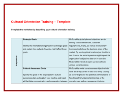 Cultural Orientation Training &ndash; Template Complete the worksheet by