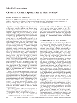 Chemical Genetic Approaches to Plant Biology