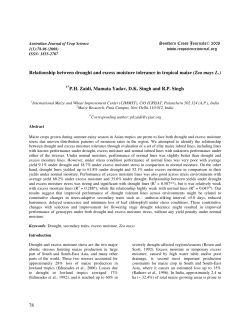 78 Relationship between drought and excess moisture tolerance in
