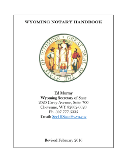 Notary Handbook - Wyoming Secretary of State