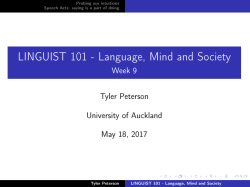 LINGUIST 101 - Language, Mind and Society