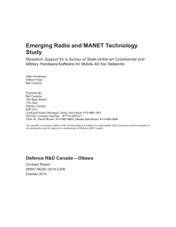 Emerging Radio and MANET Technology Study
