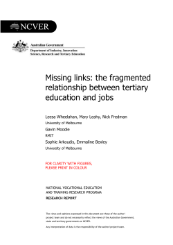 Missing links - National Centre for Vocational Education Research