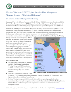 Florida CISMAs and FWC Upland Invasive Plant Management