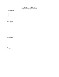 Light, Waves, and Electrons Light: Travels 1. 2. Light Waves