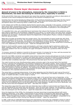 Scientists: Ozone layer decreases again