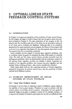3 optimal linear state feedback control systems