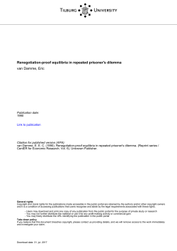 Tilburg University Renegotiation-proof equilibria in