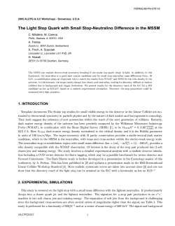 The Light Stop Quark with Small Stop