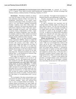 VARIATIONS IN BEDFORM WAVELENGTH BY ELEVATION ON