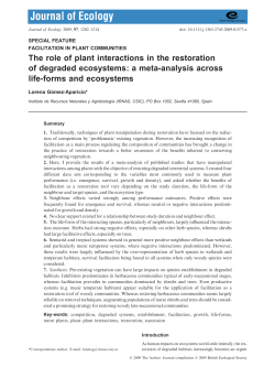 The role of plant interactions in the restoration of degraded