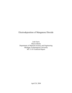 Electrodeposition of Manganese Dioxide