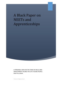 A Black Paper on NEETs and Apprenticeships
