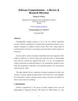 Software Comprehension – A Review