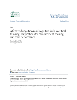 Affective dispositions and cognitive skills in critical thinking