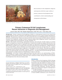 Primary Cutaneous B-Cell Lymphomas