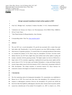 Abrupt seasonal transitions in land carbon uptake in 2015