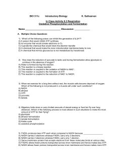 BIO 311c Introductory Biology K. Sathasivan In Class Activity 9.3