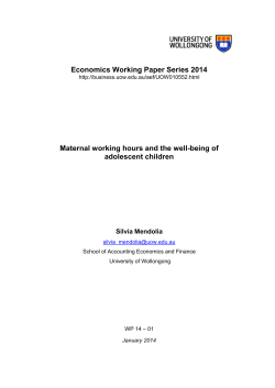Economics Working Paper Series 2014 Maternal