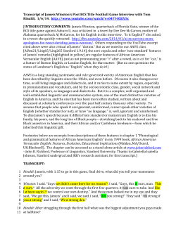 Transcript of Jameis Winston`s Post BCS Title Football Game