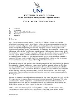Effort Reporting Procedures - University of North Florida