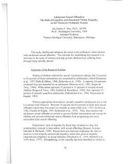 Adolescent Sexual Offenders: The Role of Cognitive and Emotional