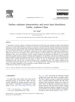 Surface sediment characteristics and tower karst dissolution, Guilin