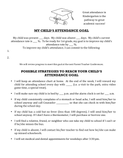 my child`s attendance goal possible strategies to
