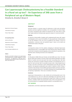 Can Laparoscopic Cholecystectomy be a Feasible Standard in a