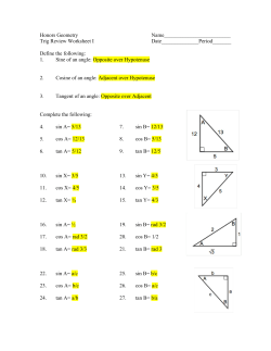 Honors Geometry Name_________________________ Trig