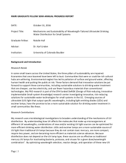 NWRI Graduate Research Fellowship Progress Report