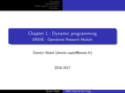 Chapter 1 : Dynamic programming - ENSIIE