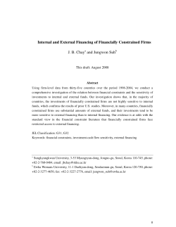 Internal and External Financing of Financially Constrained Firms JB