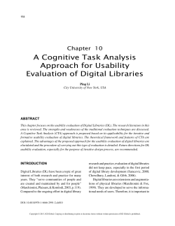 A Cognitive Task Analysis Approach for Usability Evaluation of