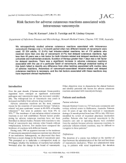 Risk factors for adverse cutaneous reactions associated with