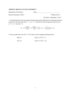 Show that the first three LeGendre polynomials are solutions for the