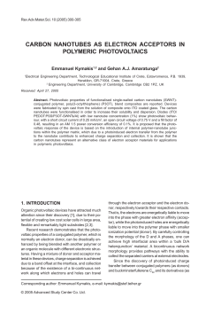 carbon nanotubes as electron acceptors in polymeric photovoltaics
