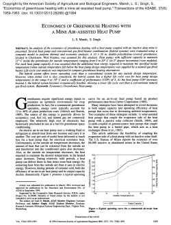 economics of greenhouse heating with a mine air