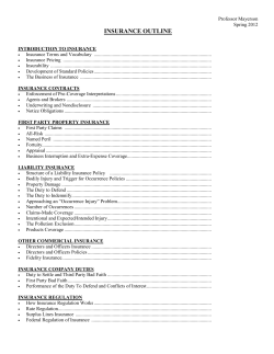 Insurance Outline &ndash; Mayerson
