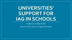 Universities` support for iag in schools - myfuturewise.org.uk