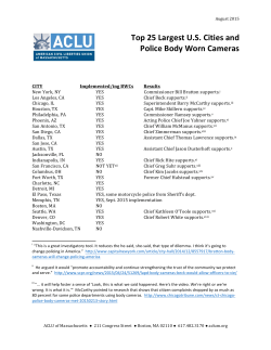 Top 25 Largest US Cities and Police Body Worn Cameras