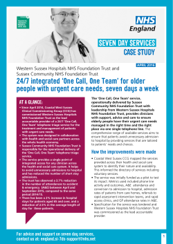 24/7 integrated `One Call, One Team`