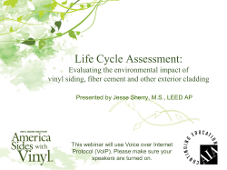 Life Cycle Assessment - Vinyl Siding Institute