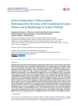 Extra-Pulmonary Tuberculosis: Retrospective Review of 83