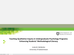Teaching Qualitative Inquiry in Undergraduate Psychology Programs